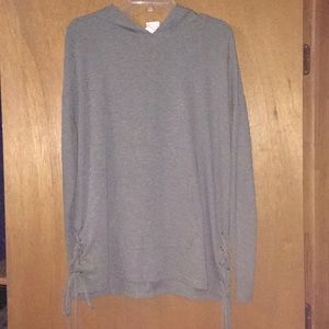 Gray Side-Tie Hoodie